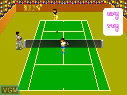 In-game screen of the game Super Tennis on Sega Master System