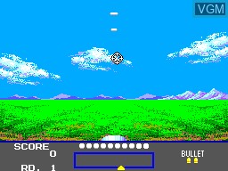 In-game screen of the game Marksman Shooting / Trap Shooting / Safari Hunt on Sega Master System