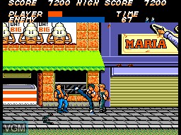 In-game screen of the game Vigilante on Sega Master System