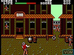In-game screen of the game Wanted on Sega Master System