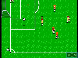 In-game screen of the game World Soccer on Sega Master System