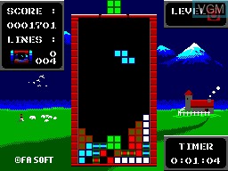 In-game screen of the game FA Tetris on Sega Master System