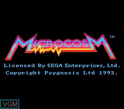 Title screen of the game Microcosm on Sega Mega CD
