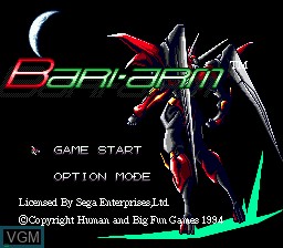 Menu screen of the game Android Assault - Revenge of Bari-Arm on Sega Mega CD