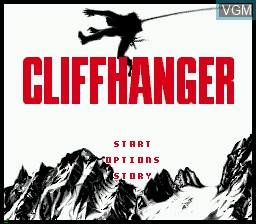 Menu screen of the game Cliffhanger on Sega Mega CD