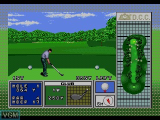 In-game screen of the game Dynamic Country Club on Sega Mega CD
