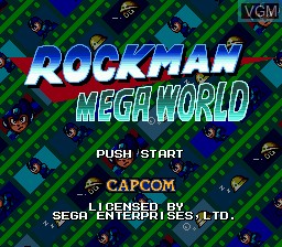 Title screen of the game RockMan - Mega World on Sega Megadrive