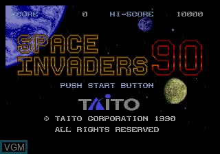 Title screen of the game Space Invaders '90 on Sega Megadrive
