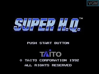Title screen of the game Super H.Q. on Sega Megadrive