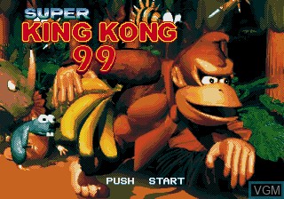 Title screen of the game Super King Kong 99 on Sega Megadrive