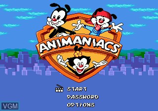 Title screen of the game Animaniacs on Sega Megadrive