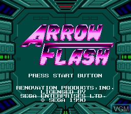 Title screen of the game Arrow Flash on Sega Megadrive