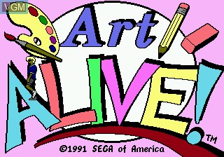 Title screen of the game Art Alive on Sega Megadrive