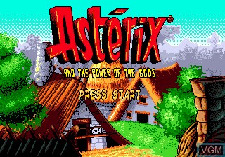 Title screen of the game Asterix and the Power of the Gods on Sega Megadrive