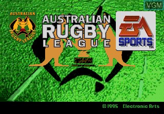 Title screen of the game Australian Rugby League on Sega Megadrive