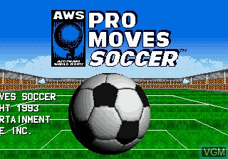 Title screen of the game Pro Moves Soccer on Sega Megadrive