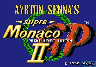 Title screen of the game Ayrton Senna's Super Monaco GP II on Sega Megadrive