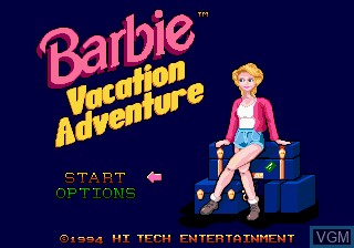 Title screen of the game Barbie Vacation Adventure on Sega Megadrive