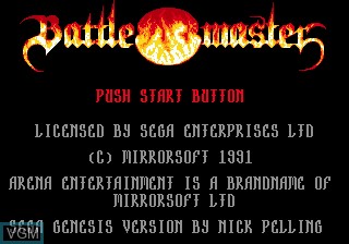 Title screen of the game Battle Master on Sega Megadrive