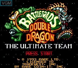 Title screen of the game Battletoads / Double Dragon on Sega Megadrive