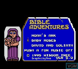 Title screen of the game Bible Adventures on Sega Megadrive