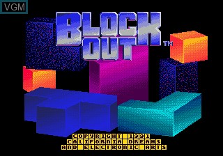 Title screen of the game Blockout on Sega Megadrive