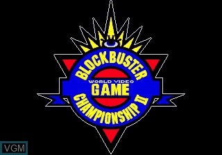 Title screen of the game Blockbuster World Video Game Championship II on Sega Megadrive