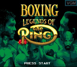 Title screen of the game Boxing Legends of the Ring on Sega Megadrive