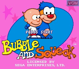 Title screen of the game Bubble and Squeak on Sega Megadrive