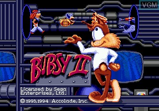 Title screen of the game Bubsy II on Sega Megadrive