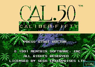 Title screen of the game Caliber .50 on Sega Megadrive