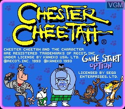 Title screen of the game Chester Cheetah - Too Cool to Fool on Sega Megadrive