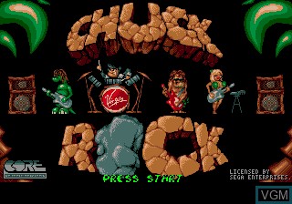 Title screen of the game Chuck Rock on Sega Megadrive