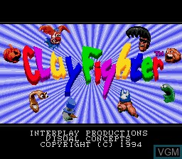 Title screen of the game ClayFighter on Sega Megadrive