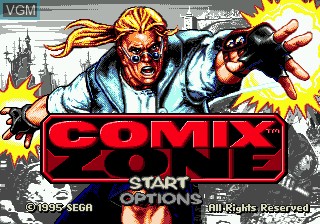 Title screen of the game Comix Zone on Sega Megadrive