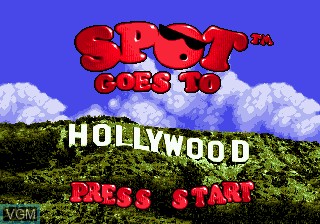 Title screen of the game Spot Goes To Hollywood on Sega Megadrive