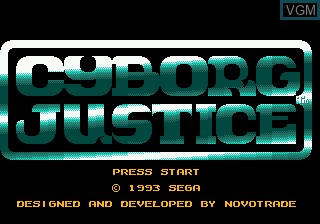 Title screen of the game Cyborg Justice on Sega Megadrive