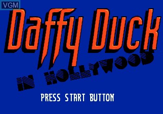 Title screen of the game Daffy Duck in Hollywood on Sega Megadrive
