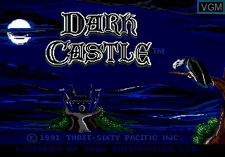 Title screen of the game Dark Castle on Sega Megadrive
