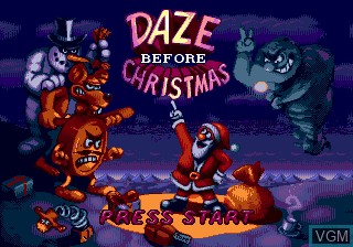 Title screen of the game Daze Before Christmas on Sega Megadrive