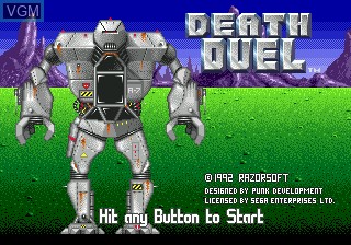 Title screen of the game Death Duel on Sega Megadrive