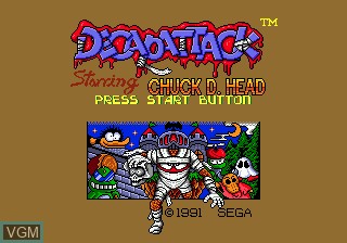 Title screen of the game DecapAttack on Sega Megadrive