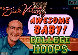 Title screen of the game Dick Vitale's Awesome Baby! College Hoops on Sega Megadrive