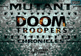 Title screen of the game Doom Troopers on Sega Megadrive