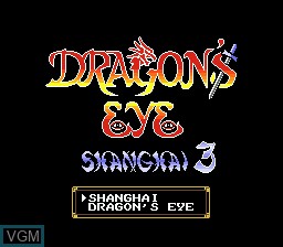 Title screen of the game Dragon's Eye Plus - Shanghai 3 on Sega Megadrive