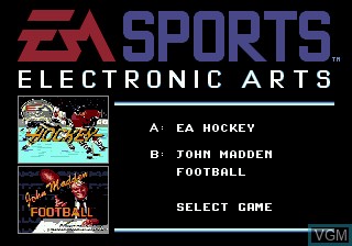 Title screen of the game EA Sports Double Header on Sega Megadrive