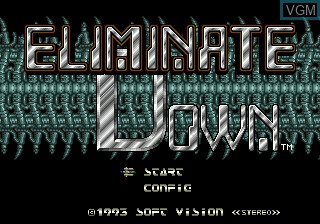 Title screen of the game Eliminate Down on Sega Megadrive