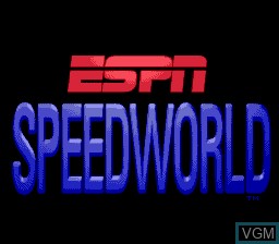 Title screen of the game ESPN Speedworld on Sega Megadrive