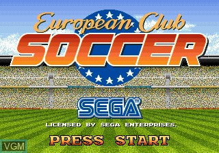Title screen of the game European Club Soccer on Sega Megadrive