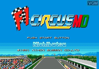 Title screen of the game F1 Circus MD on Sega Megadrive